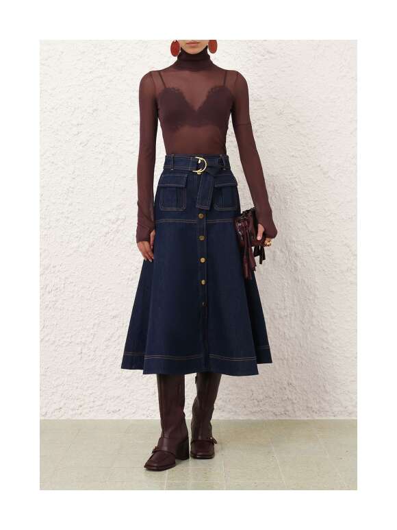 Zimmermann -  DENIM MIDI SKIRT
