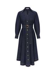 Zimmermann - DENIM MIDI SHIRT KJOLE Zimmermann - DENIM MIDI SHIRT KJOLE