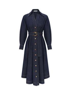 Zimmermann - DENIM MIDI SHIRT KJOLE