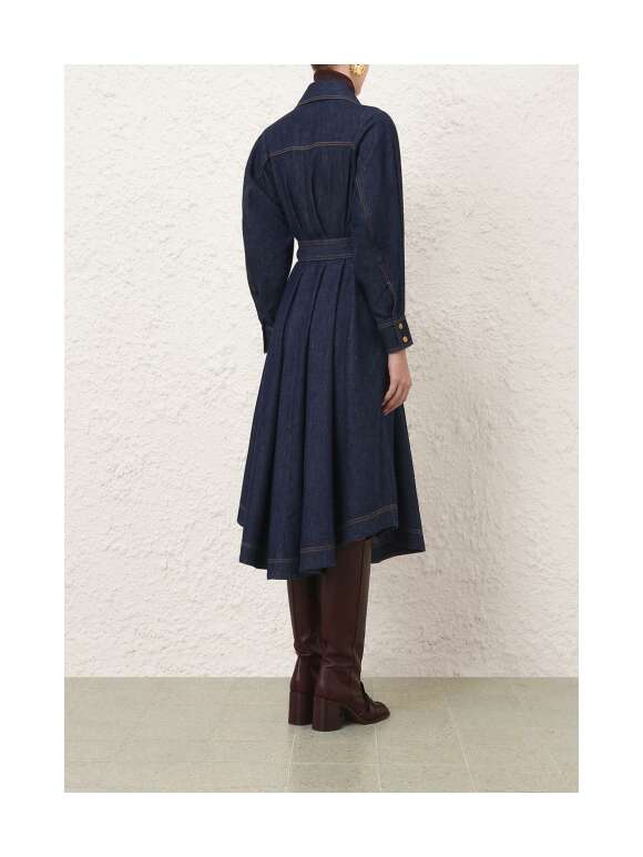 Zimmermann - DENIM MIDI SHIRT KJOLE