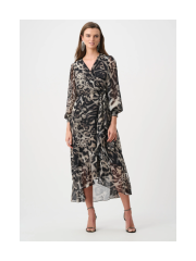 Joseph Ribkoff - Chiffon Printed Wrap Dress Joseph Ribkoff - Chiffon Printed Wrap Dress