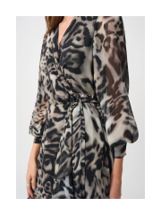 Joseph Ribkoff - Chiffon Printed Wrap Dress Joseph Ribkoff - Chiffon Printed Wrap Dress