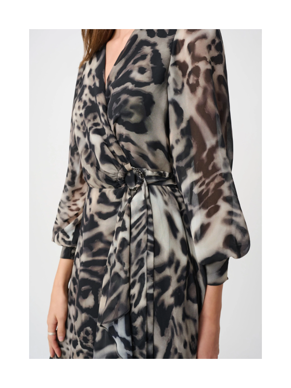 Joseph Ribkoff - Chiffon Printed Wrap Dress