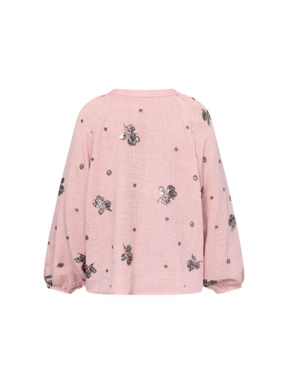 Love and Divine - Bluse med Blomsterbroderi