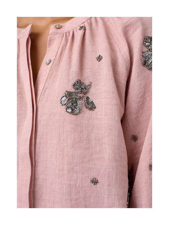 Love and Divine - Bluse med Blomsterbroderi