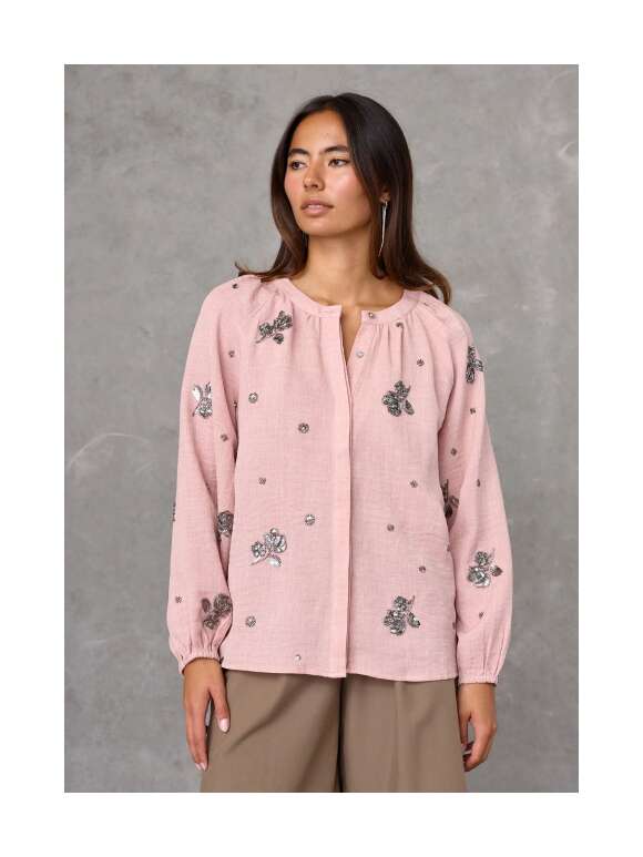 Love and Divine - Bluse med Blomsterbroderi