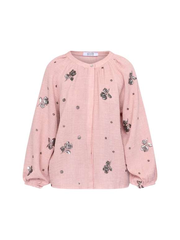 Love and Divine - Bluse med Blomsterbroderi
