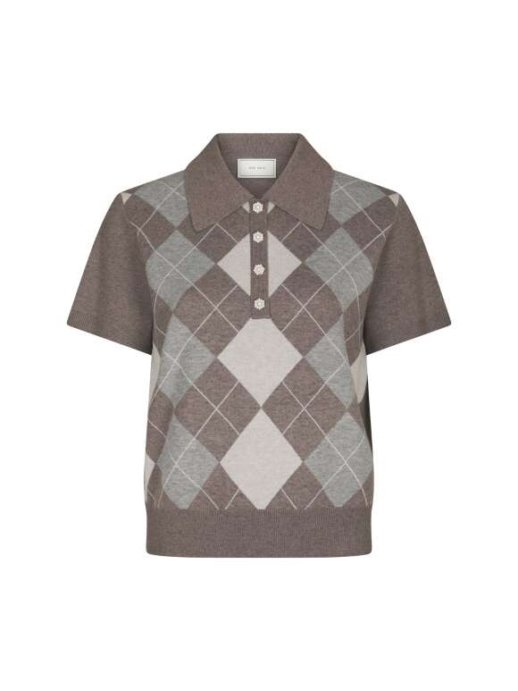 Neo Noir - Gia Check Knit Blouse