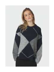 Neo Noir - Inga Check Fluff Knit Blouse Neo Noir - Inga Check Fluff Knit Blouse