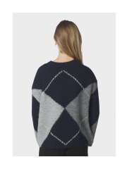 Neo Noir - Inga Check Fluff Knit Blouse Neo Noir - Inga Check Fluff Knit Blouse