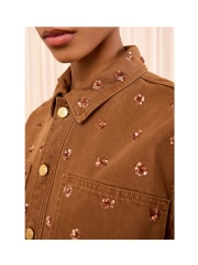Ulla Johnson - The Bobbi Embellished Denim Jacket Ulla Johnson - The Bobbi Embellished Denim Jacket