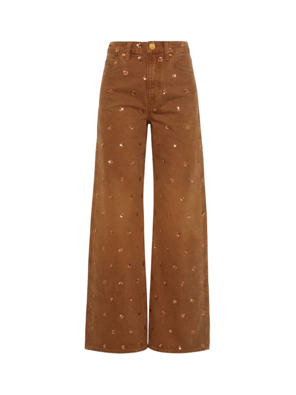 Ulla Johnson - The Willow Embellished Wide Leg Jean