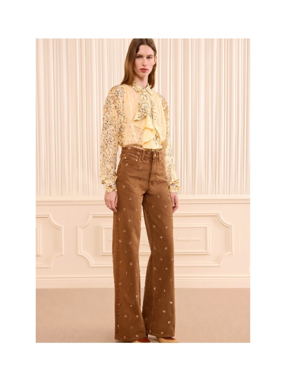 Ulla Johnson - The Willow Embellished Wide Leg Jean