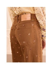 Ulla Johnson - The Willow Embellished Wide Leg Jean Ulla Johnson - The Willow Embellished Wide Leg Jean