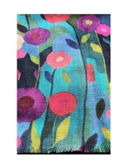 Shirdak - Cashmere Tørklæde Med Floraprint Shirdak - Cashmere Tørklæde Med Floraprint