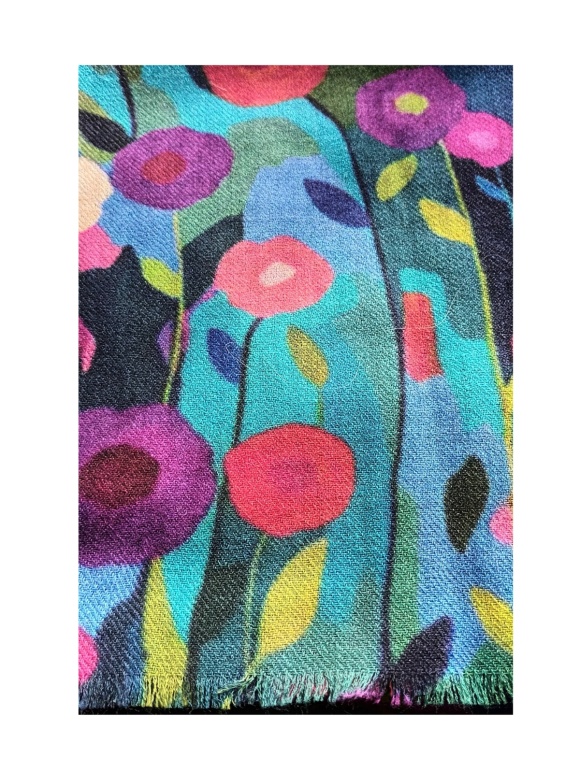 Shirdak - Cashmere Tørklæde Med Floraprint