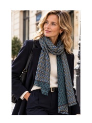Shirdak - Cashmere Tørklæde Med Grafisk Mønster Shirdak - Cashmere Tørklæde Med Grafisk Mønster