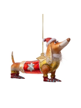 Vondels - Gravhund m. Nissehue Julekugle