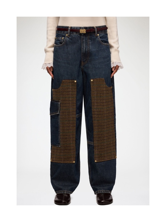 Ganni - BARREL PATCHWORK JEANS