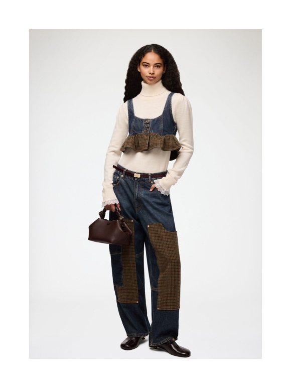 Ganni - BARREL PATCHWORK JEANS
