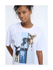 Munthe - CHANCE T-shirt med Bambi Print Munthe - CHANCE T-shirt med Bambi Print