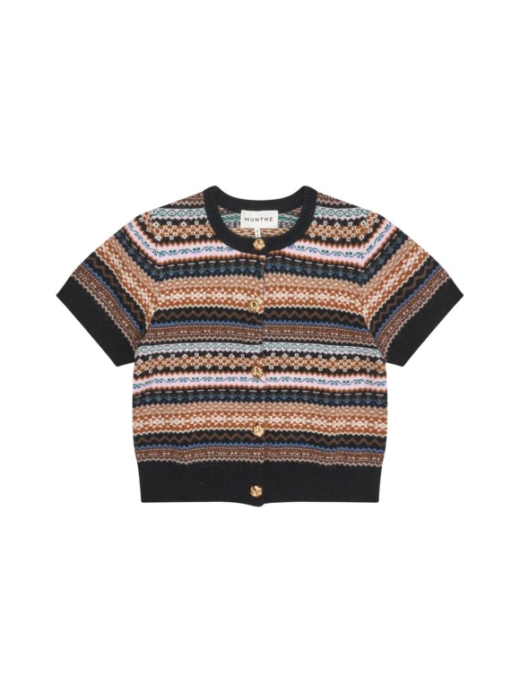 Munthe - CORALINE Strikcardigan med Mønsterstriber