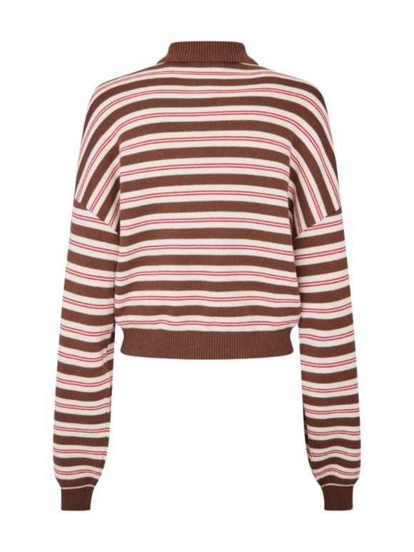 ROTATE - ROTATE Slinky Knit Striped Polo