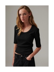 DAY Birger et Mikkelsen - Ribbed T-shirt Black DAY Birger et Mikkelsen - Ribbed T-shirt Black