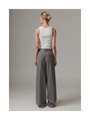 DAY Birger et Mikkelsen - DAY Wide Leg Trousers Medium Grey Melange DAY Birger et Mikkelsen - DAY Wide Leg Trousers Medium Grey Melange