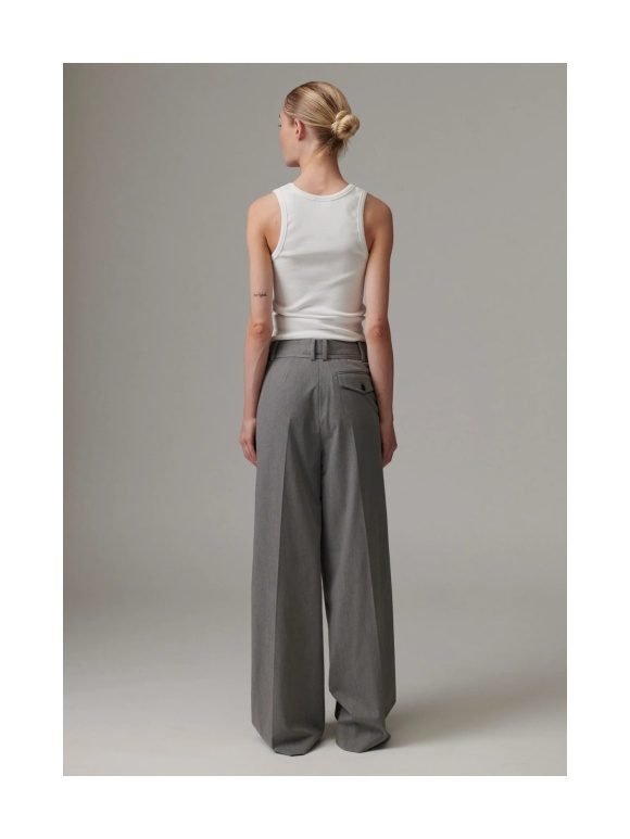 DAY Birger et Mikkelsen - DAY Wide Leg Trousers Medium Grey Melange