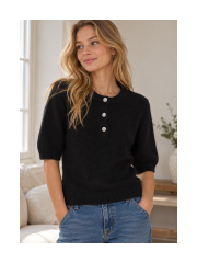 Only - ONLY Maggie SS Button O-Neck Only - ONLY Maggie SS Button O-Neck