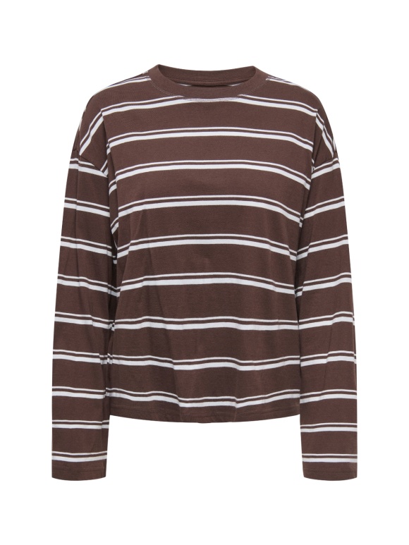 Only - HAPPY L/S STRIPE TEE