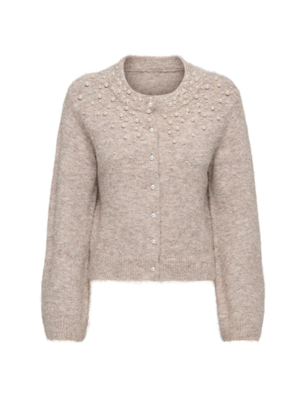 Only - MIGGIE LS O-NECK PEARL CARDIGAN