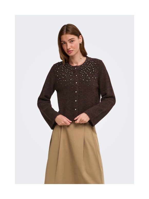 Only - MIGGIE LS O-NECK PEARL CARDIGAN
