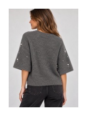 Only - DOLLY SS PEARL O-NECK KNIT Only - DOLLY SS PEARL O-NECK KNIT