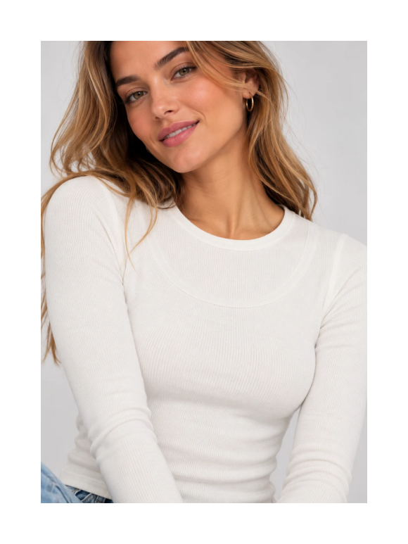Only - JILLI L/S O-NECK DOUBLE TOP 