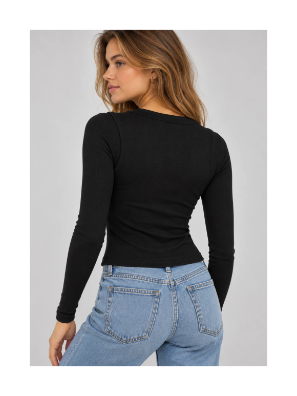 Only - JILLI L/S O-NECK DOUBLE TOP 