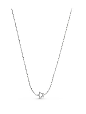 Enamel - STAR NECKLACE SILVER PLEATED Enamel - STAR NECKLACE SILVER PLEATED