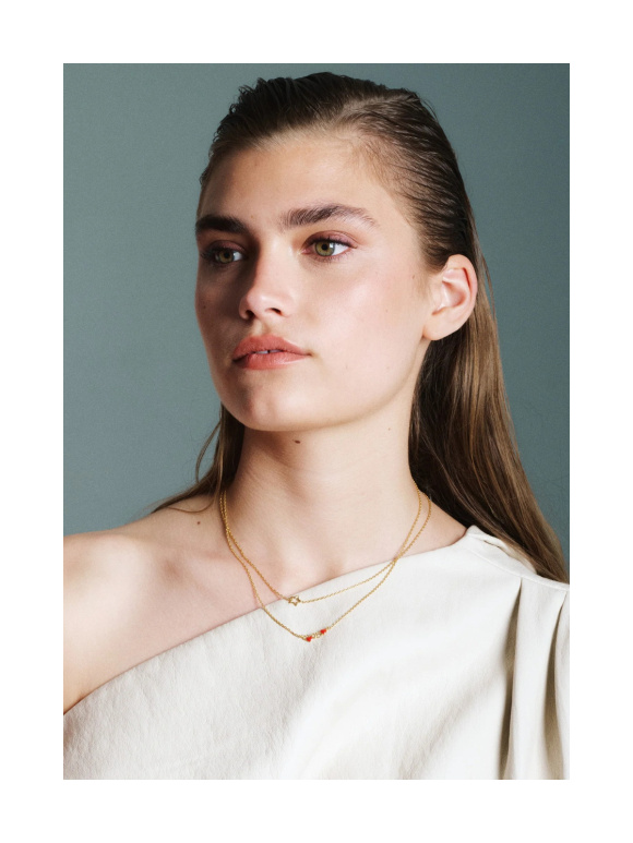 Enamel - STAR NECKLACE GOLD PLEATED