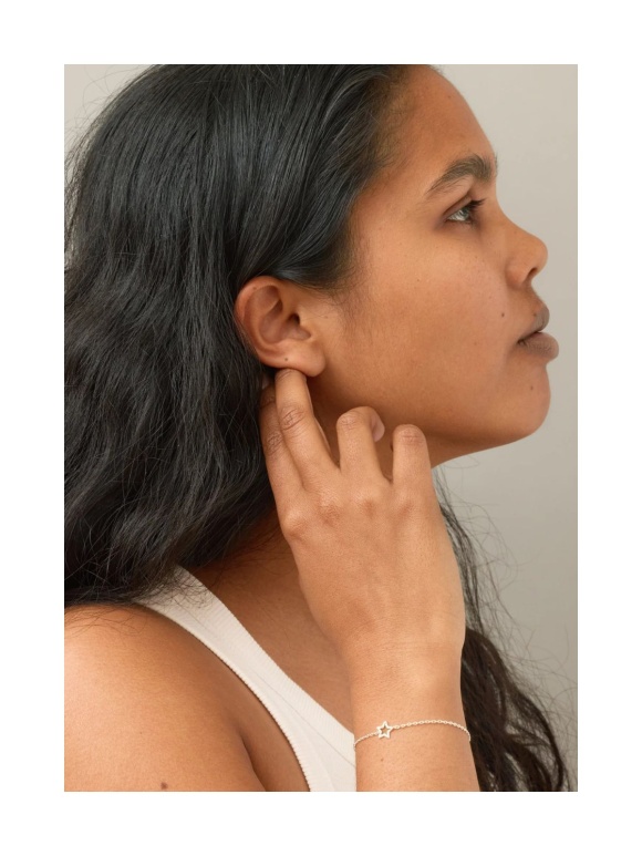 Enamel -  ORGANIC STAR BRACELET Silver Pleated