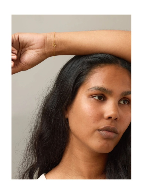 Enamel -  ORGANIC STAR BRACELET Gold Pleated