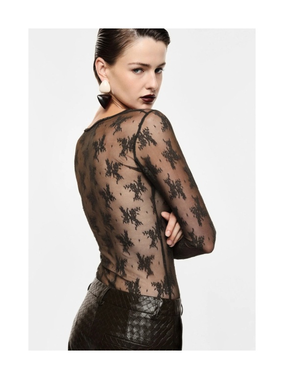 Imperial - FLORAL MESH BLUSE