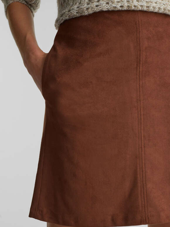 Esprit - Lårkort nederdel af velour